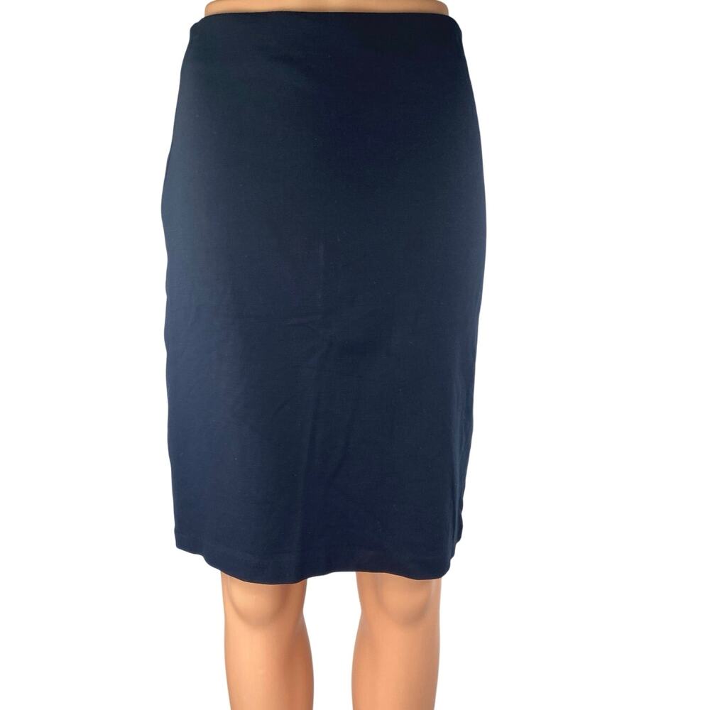 Philosophy Women's Black High Waisted Gold Back Zip Pencil Mini Skirt Size 2